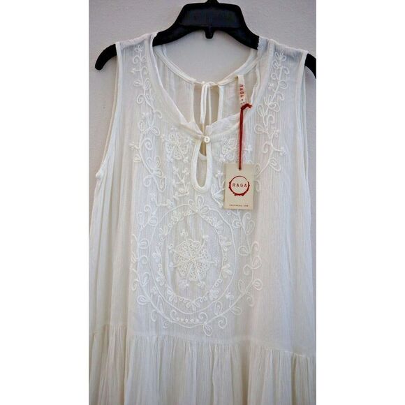 Anthropologie RAGA Women's Sz S White Sheer Love Short Dress - Picture 3 of 12